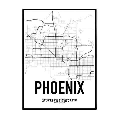 Phoenix Map Poster. Find your posters at Wallstars Online. Shop today!