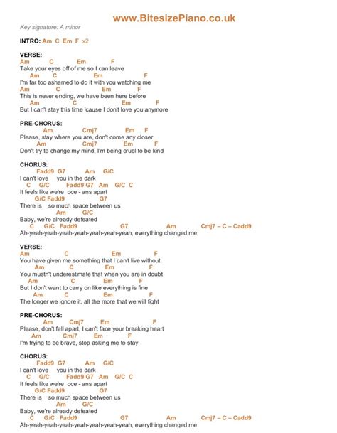 LOVE IN THE DARK – ADELE PIANO CHORDS & Lyrics – Bitesize Piano