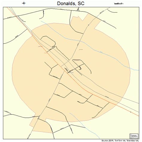 Donalds South Carolina Street Map 4519870