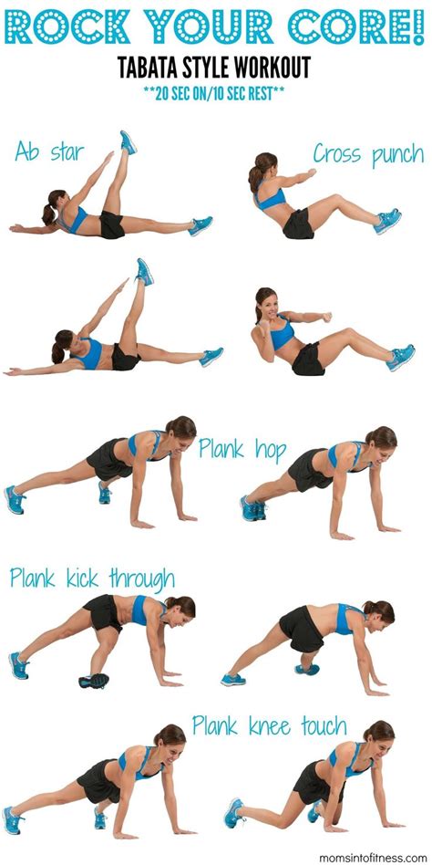 Tabata moves to rock your core! No equipment needed! Make this workout 10 min… | Abs workout ...