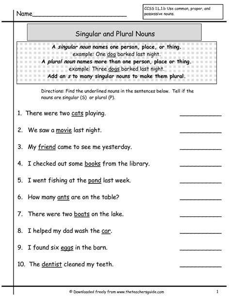 Grammar Worksheets 3rd Grade