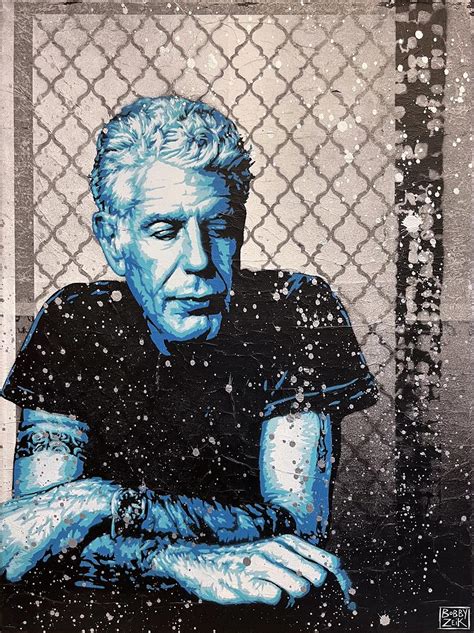 A new version I made of my Anthony Bourdain piece "The Parts Unknown" - 18 x 24 inches, spray ...