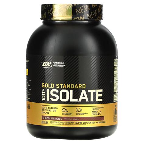 Optimum Nutrition, Gold Standard 100% Isolate, Chocolate Bliss, 3 lb (1.36 kg)