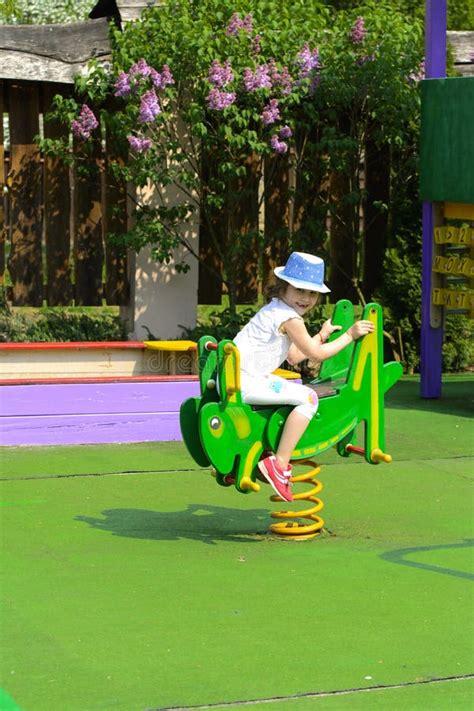 Little Children Run Around and Play in the Playground. Game Cent Stock Image - Image of park ...