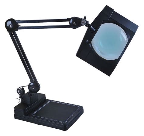 LUMAPRO Rectangular Magnifier Light: Magnifier Light, 2.25x, 445 lm, 5 Diopter, Black ...