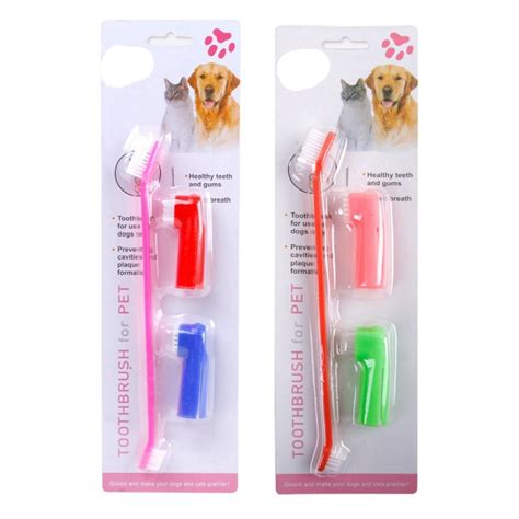 Dog Toothbrushes Pet Dog Cat Health Cleaning Teeth Oral Care Toothbrush Toothpaste Kit Brush ...