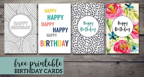 Free Printable Birthday Cards - Paper Trail Design