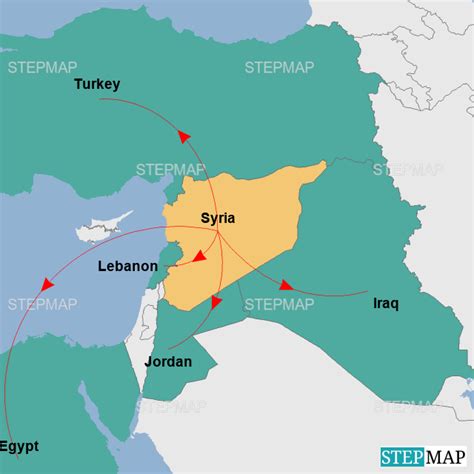 StepMap - Syrian Refugees - Landkarte für Syria