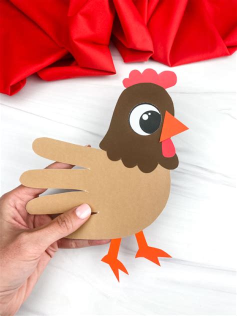 Handprint Chicken Craft For Kids [Free Template]