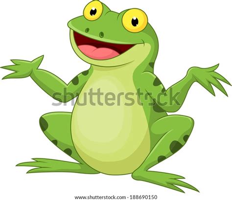 Funny Cartoon Green Frog Stock Vector (Royalty Free) 188690150 | Shutterstock