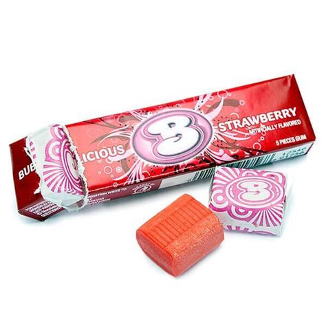 Bubblicious Bubble Gum Packs - Strawberry: 18-Piece Box – Candy Warehouse