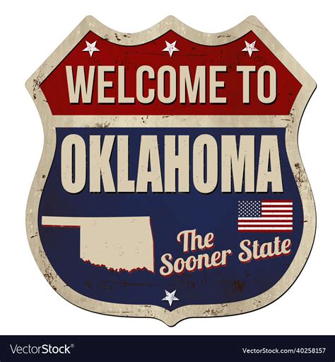 Welcome to oklahoma vintage rusty metal sign Vector Image