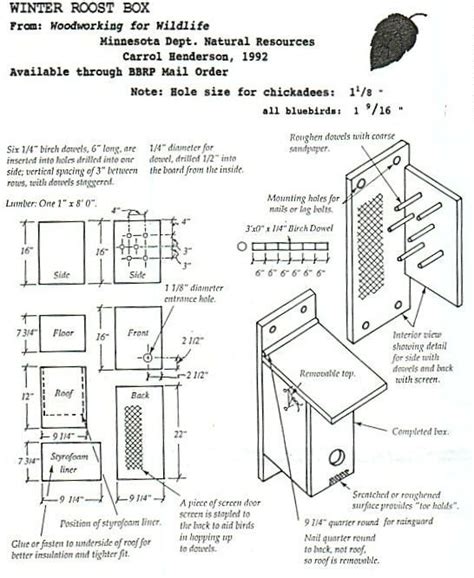 Roosting Box Plans | Bird house plans, Bird house kits, Bluebird house