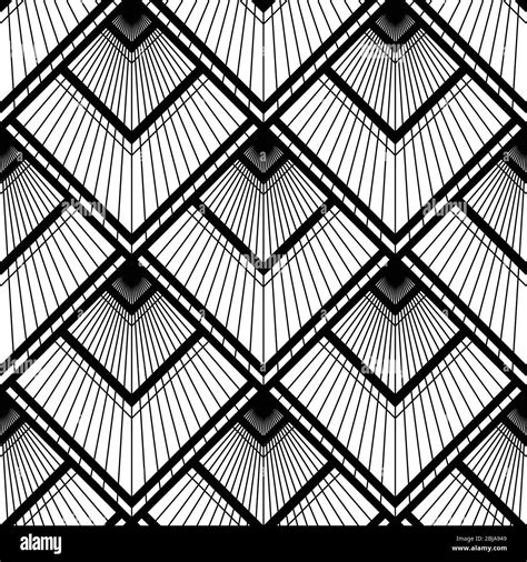 Art Deco pattern. Vector black white background. Luxury seamless ...