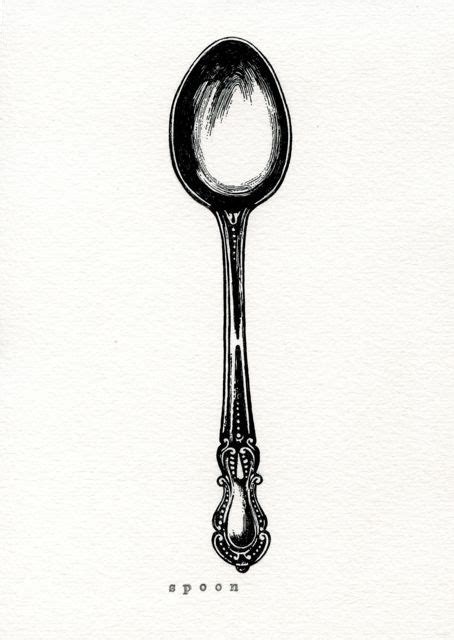 Spoons, Beautiful sketches and Vintage graphic on Pinterest