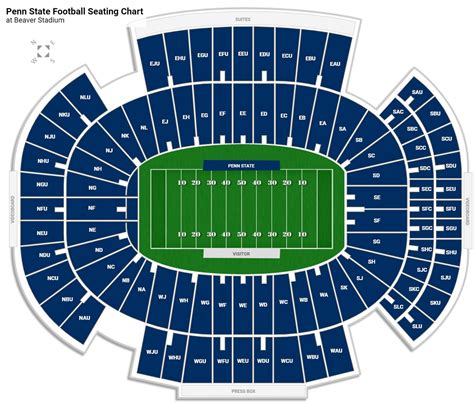 Beaver Stadium Seating Chart with Rows and Seat Numbers, Tickets Price ...