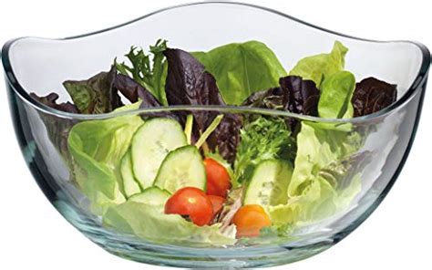 Large Clear Glass Wavy Salad Bowl, Mixing Bowl, All Purpose Round Serving Bowl… - The Home ...