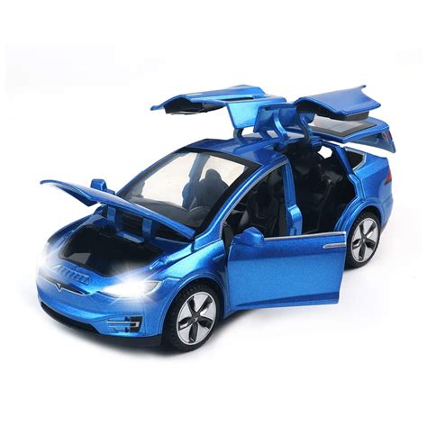 Tesla Model X, 1:32 Scale Alloy Model X Toy Car Pull Back Vehicles Door Opening with Sound and ...