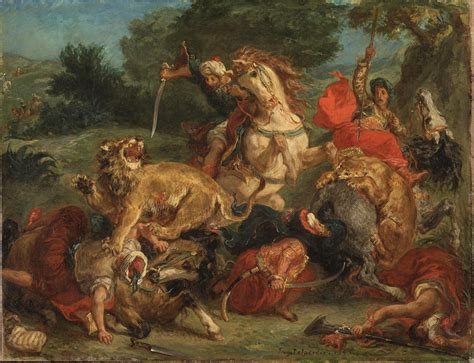 Eugene Delacroix - La Chasse aux lions (lion hunt) – Get Custom Art