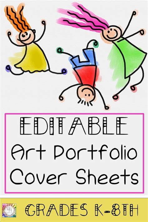 Editable Art Portfolio Cover Sheets | Portfolio covers, Kindergarten ...