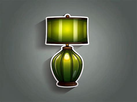 Premium Vector | Vector Sticker design with green lamp for living room isolated isolated