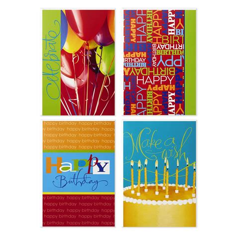 Hallmark Assorted Birthday Greeting Cards (Bright Icons, 12 Cards and ...