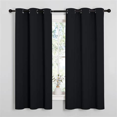 Amazon.com: KGORGE Blackout Curtains 2 Panels, Black Window Drapes 42 W ...