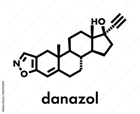 Danazol endometriosis drug molecule. Skeletal formula. Stock Vector ...