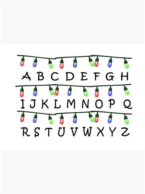 "Stranger Things Christmas Lights Alphabet" Art Print for Sale by ShadowOfTheDay | Redbubble