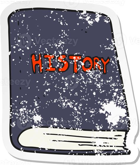 retro distressed sticker of a cartoon history book 36452718 PNG