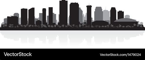 New orleans usa city skyline silhouette Royalty Free Vector