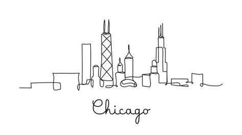 Chicago Bean Skyline Drawing