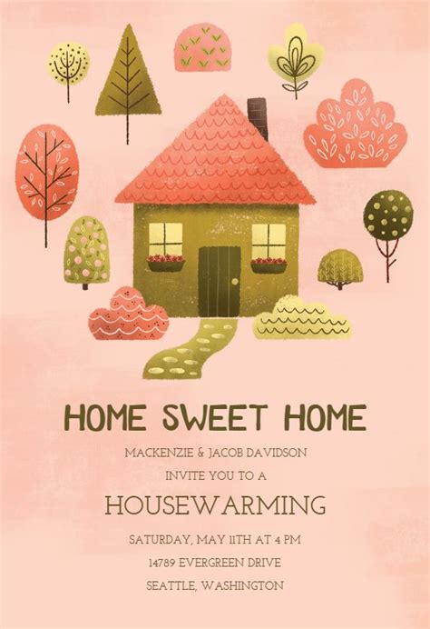 Cozy pink - Housewarming Invitation Template | Greetings Island | House warming invitations ...