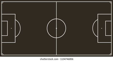 Soccer Field Vector Shape Black White Stock Vector (Royalty Free ...