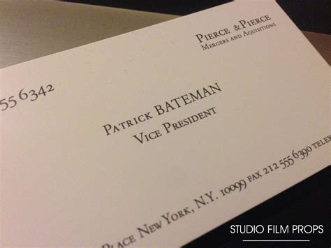 Patrick Bateman Business Card American Psycho Business Card 3D Art American Psycho Poster ...