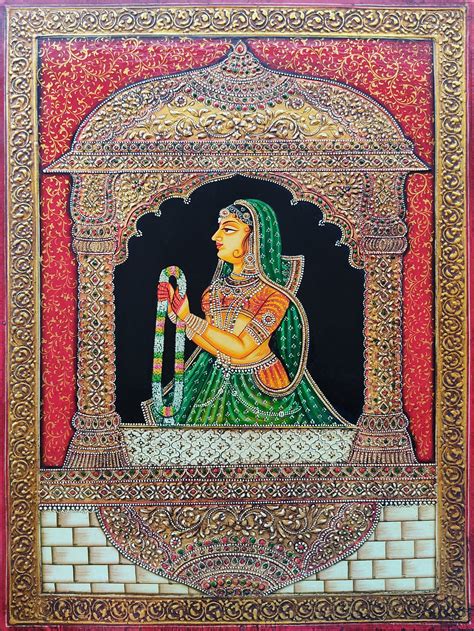 Handmade Vintage Painting Pair of Rani Padmavati and Rajput | Etsy