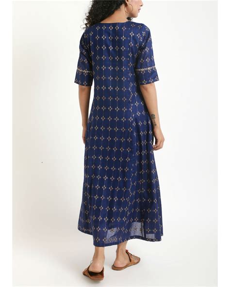 Blue Cotton Jute Dress by trueBrowns | The Secret Label