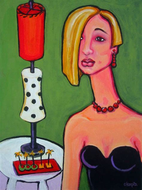 Whimsical Woman Art Little Black Dress Art Cocktail Party - Etsy