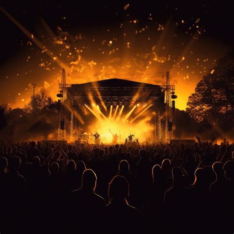 Premium AI Image | Rock concert in a large area with many visitors