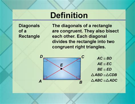 Definition--Quadrilateral Concepts--Diagonals of a Rectangle | Media4Math