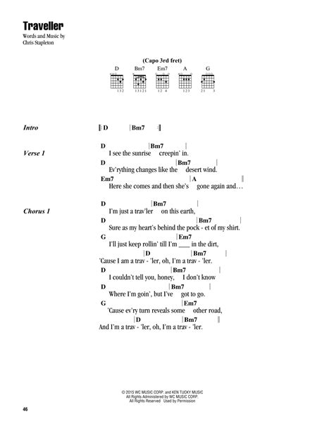 Traveller by Chris Stapleton - Guitar Chords/Lyrics - Guitar Instructor