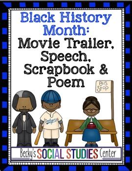 Black History Month for Middle School: Movie Trailer, Scrapbook, Poem ...