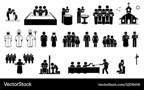 Christian religion practices and activities Vector Image