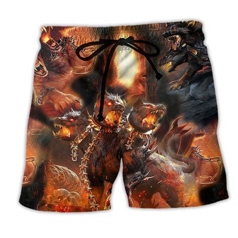 Viking Dog Amazing Cerberus Greek Mythology - Beach Short - Owl Ohh - Owl Ohh Cool Hawaiian ...