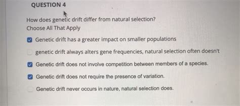 Solved how does genetic drift differ from natural | Chegg.com