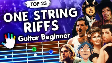 TOP 23 iconic Guitar Riffs on One String | Easy Guitar Lessons for ...