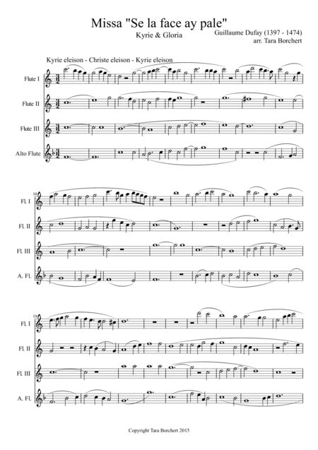 Missa "Se la face ay pale" - Kyrie & Gloria (arr. Tara Borchert) Sheet Music | Guillaume Dufay ...