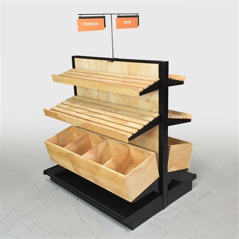 Wood Bakery Display Shelving, Double Sided Gondola Island Kit 54H | Bakery display, Wood store ...