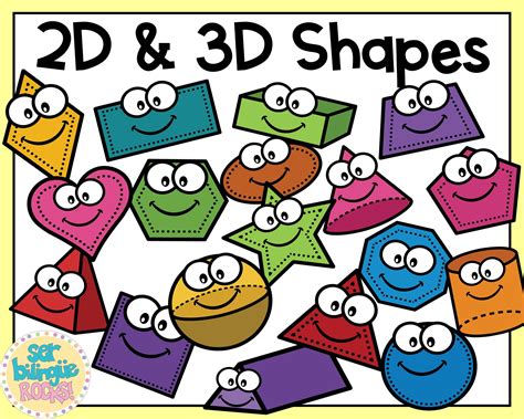 2D & 3D Shapes Clip Art (Instant Download) - Etsy