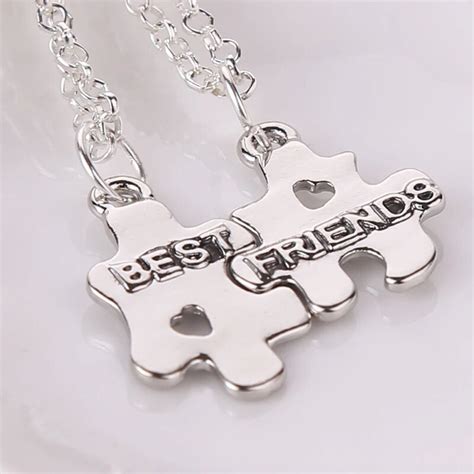 Pattern Stitching Best friends BFF Necklace Girls Child Necklaces 2 ...